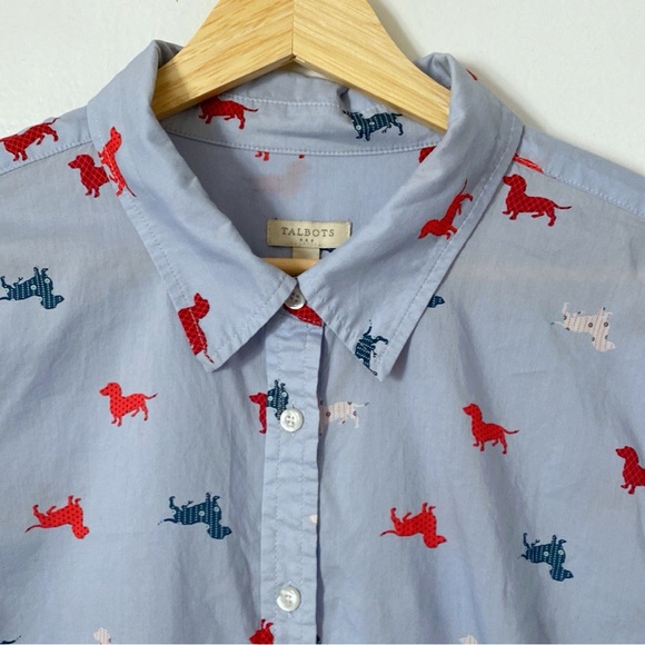 Talbots puppy print button down shirt - Picture 2 of 5